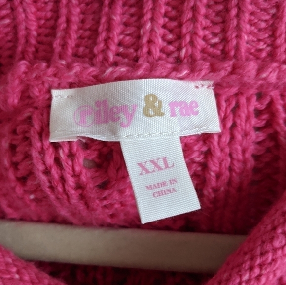 RILEY & Rae Bright Pink Cable Knit Tunic Sweater XXL Barbiecore Spring  Plus - Picture 7 of 11